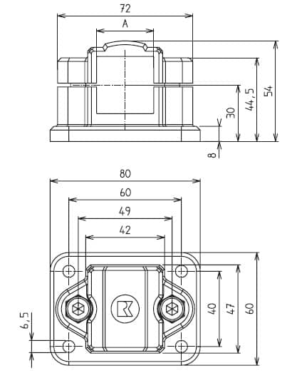 Flanschklemmstück FKV Für Rohre 30x30mm